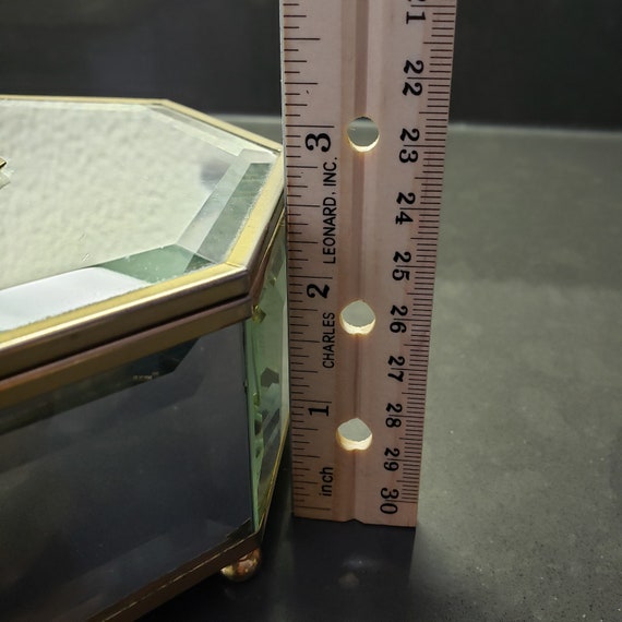 Antique Beveled Glass Jewelry Box Made in Taiwan … Gem