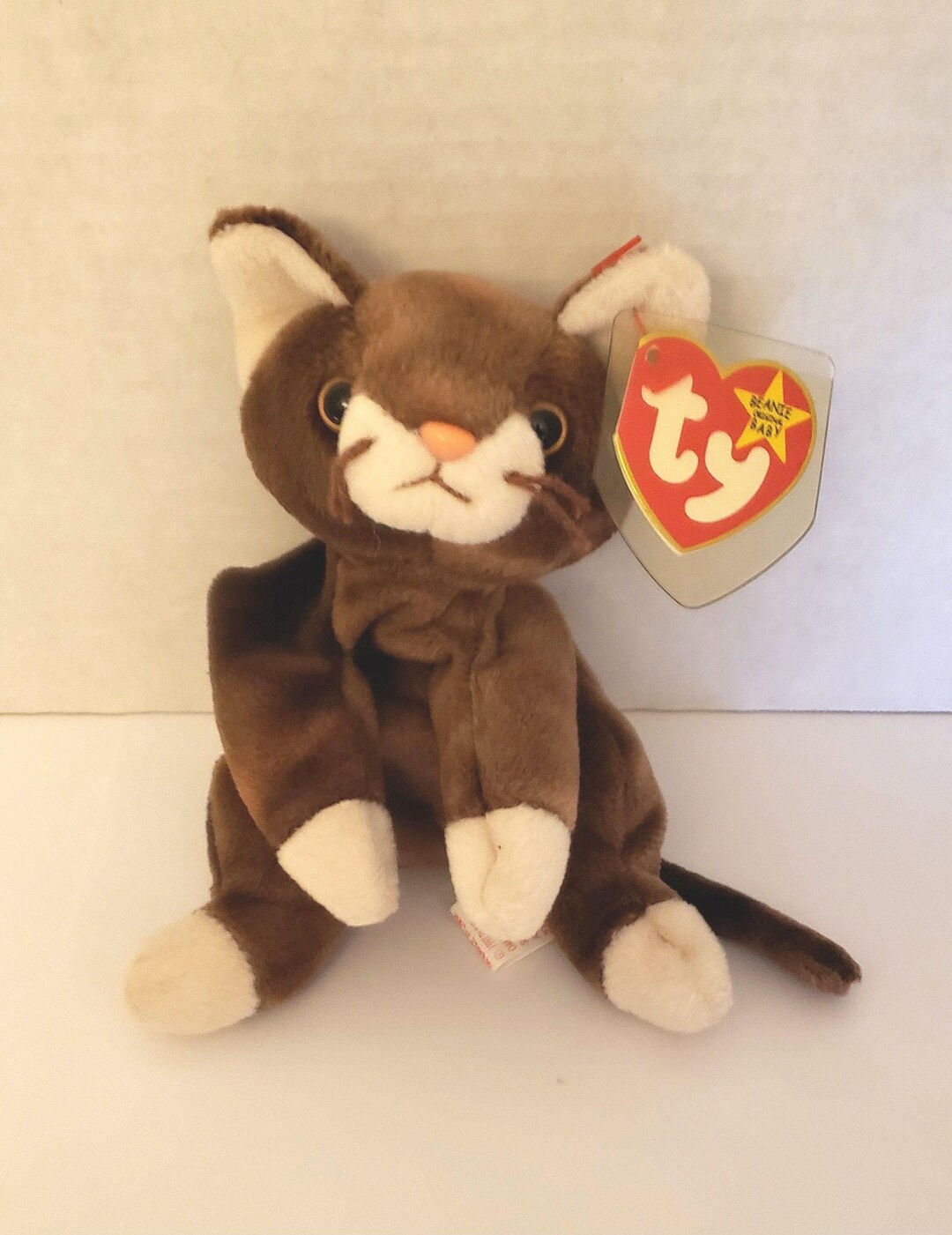 Ty Beanie Baby Rare Retired Pounce the CAT With Swing Tag
