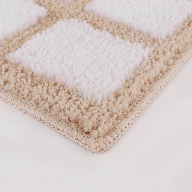 Modminzen Grid Design Bath Mat for Bathroom Modern Shower Mat, Non Slip