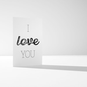 Ich Liebe Dich | Luxuriöse Kunst Postkarte
