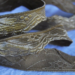 4 m antico pesante bellissimo vecchio bordo oro oro monastero lavoro bordo broccato treccia treccia intrecciata bordo in metallo dorato veste bordo intrecciato RARE