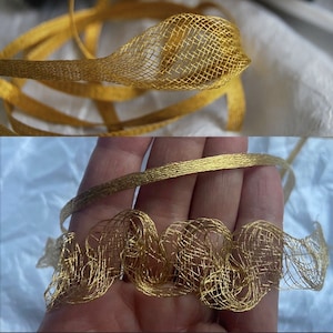 10 m Antique Ancient 6-7 mm Gold Genuine Brocade Trim Ribbon Braid Metal Heavy Mesh RARE Metal Trim Metal Ribbon Church Embroidery Monastic Work