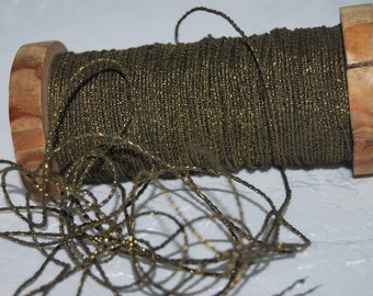 10 m antique ancient heavy gold brocade rope metal band cord braid brocade brocade cord black metal thread metal antique vintage soutache