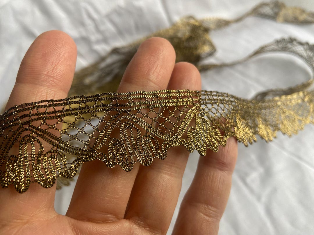 Old Antique Delicate Gold Braid Lace Brocade Braid Convent Work ...