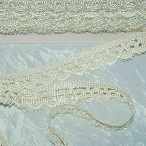 25m alte vintage Posamentenborte creme Posamenten Borte Band Mittelalter Landhaus Shabby Viskose Baumwolle Bordüre Spitze Spitzenborte