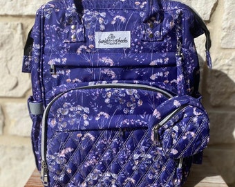 Floral Backpack Diaper Bag