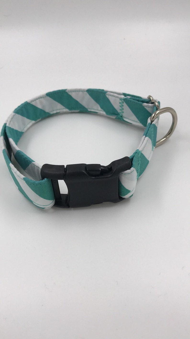 Diagonal Stripe Print Dog Collar,Custom Collar Heavy Duty Parachute Buckle Welded Rings