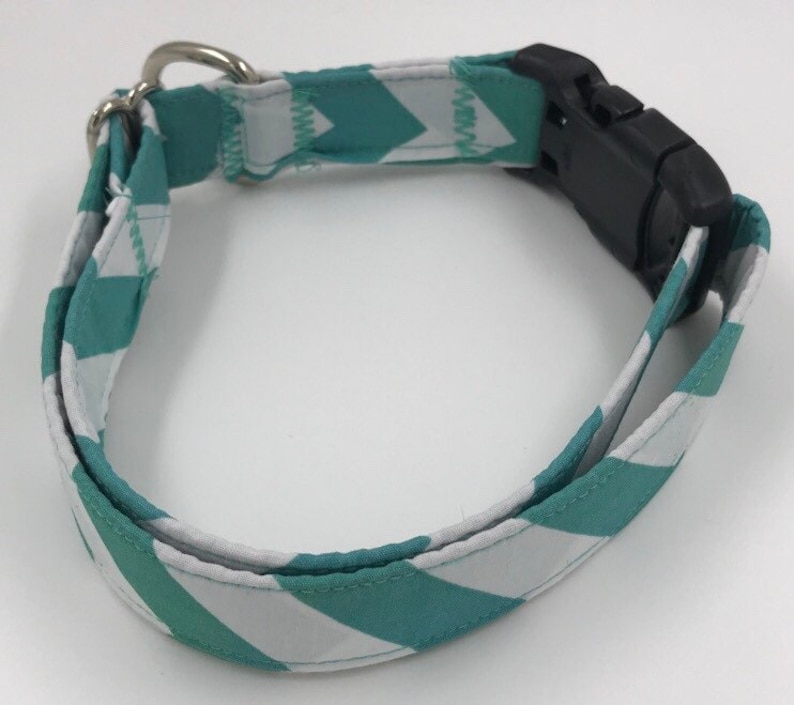 Diagonal Stripe Print Dog Collar,Custom Collar Heavy Duty Parachute Buckle Welded Rings