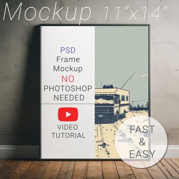 Big Picture Blank Frame Mockup 16x20. Create Stunning Gallery Wall Displays