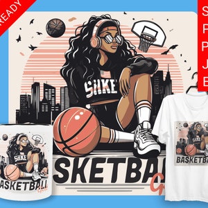 Basketball Cheer SVG Black Cheerleading With Ball Illustration Print ...