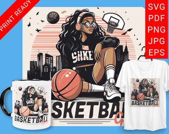 Basketball Cheer SVG: Teen Fashion Sports Design (Digital Files)