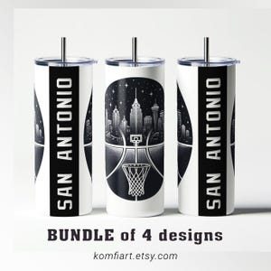 SAN ANTONIO basketball city team PNG tumbler wrap 20oz. Gift for basketball sport fan Sublimation ready for print. basketball lovers gift