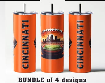 CINCINNATI skyline. city silhouette 20oz tumbler Wrap bundle print PNG. Personalized tumbler. Family gameday weekend gift