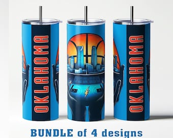 OKLAHOMA city basketball team PNG tumbler wrap 20oz. basketball lovers team sport fan PNG sublimation ready for print. Sport gift