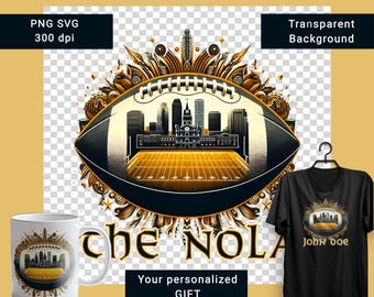 Nola New Orleans city skyline ball art bundle. PNG print for Tumbler, Mug, T-Shirt Sublimation. Dtf printing. Svg sticker