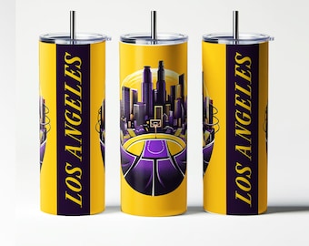 LA city basketball PNG team tumbler wrap 20oz. Gift for basketball sport fan PNG sublimation ready. Instant download. Los Angeles team