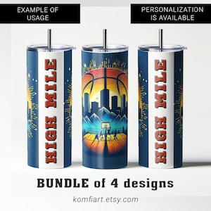 Mile High Denver City en fan wrap 20oz beker creatief ontwerp, png PNGEgg. Denver-silhouet, basketbalvibe. cadeau voor een fan. 5280 Stad