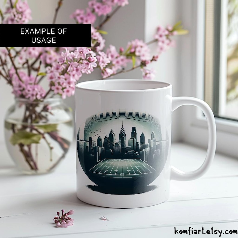 PHILADELPHIA city with ball creative poster. PNG for Wall Art, Mug, T-Shirt Sublimation. Dtf print ready. Gift for football lovers.