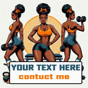 Black gym girl SVG fitness woman PNG Strong woman shirts Print Vector for  T-Shirts, Mugs. Sports Digital Design