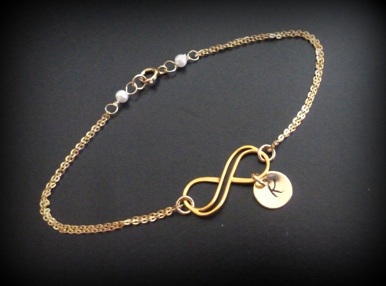 Personalized Gold Infinity Anklet Double Infinity Anklet Etsy