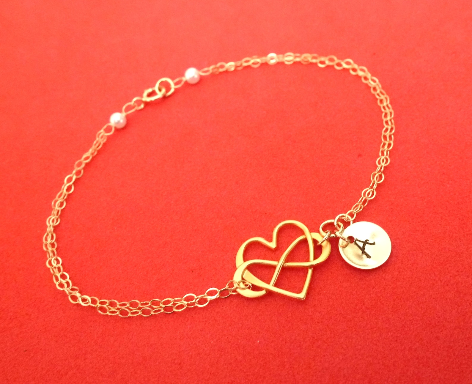 Infinity Bracelet Heart Bracelet Gold Fill Bracelet Gold Etsy