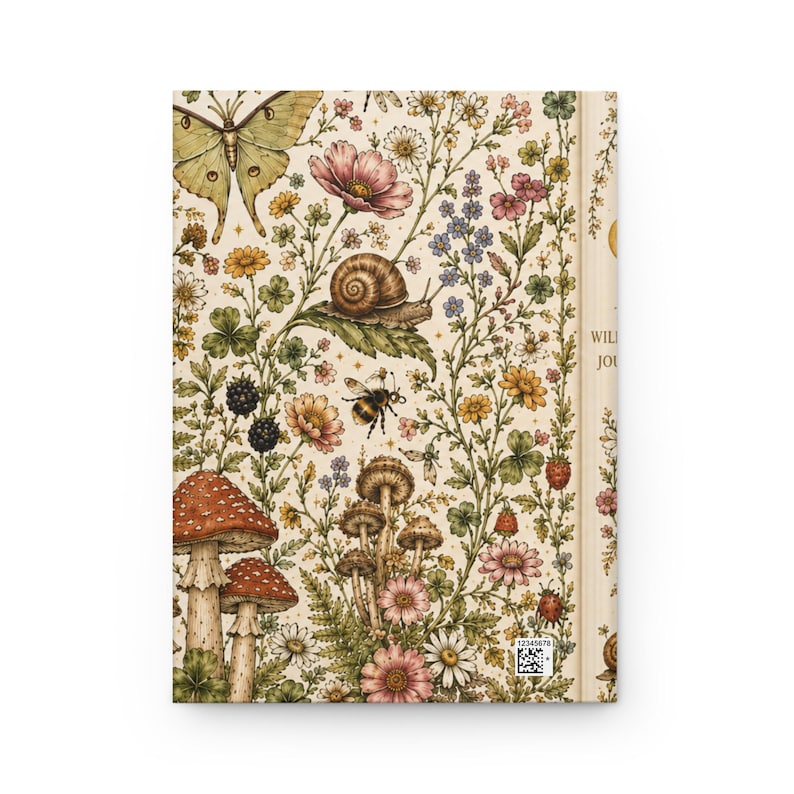 The Wildwood Journal | Botanical Mushroom & Butterfly Hardcover Notebook | Cottagecore Nature Journal image 2