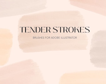 40 Adobe Illustrator Brush Strokes, Tender Vector Brush Strokes, Brushes for Abstract Background, Adobe Illustrator Brush Kit