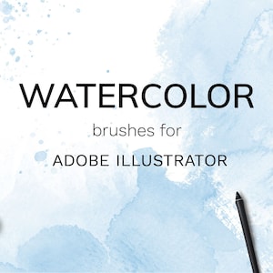 44 Watercolor Illustrator brushes, Vector watercolor background brushes, Adobe Illustrator brushes, Watercolor background