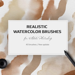 Photoshop-waterverfpenselen, realistische digitale penseelset, aquarel canvas papierstructuren, Photoshop aquarelpenseelset voor digitale kunst