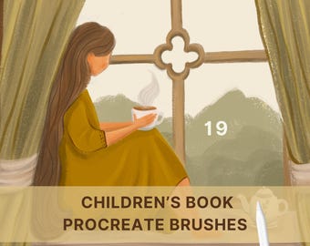 Children’s Book Procreate Brush Set: Grain Texture, Chalk, Gouache, Sketch Brushes (Digital Download)