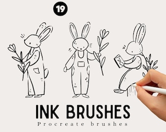 Procreate Inking Brush Set, Procreate Texture Brushes, Grain Brush Set, iPad Brushes for Digital Painting and Sketching