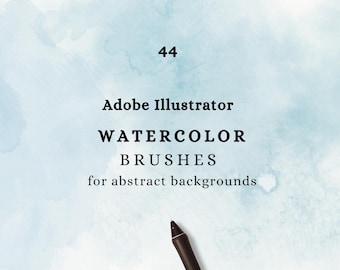 Aquarellpinsel für Adobe Illustrator: Pinsel-Set für abstrakte Hintergründe, Papierstrukturen (AI-Dateien)