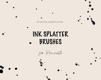 Procreate Ink Splatter Brushes, Abstract Splash Procreate Brushes, Splashes Brush Set, Digital Brushes for iPad