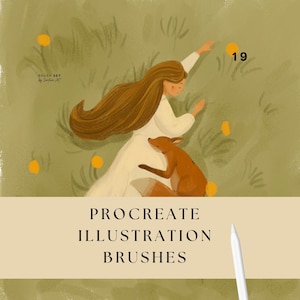 Procreate pinceaux d'illustration de livres pour enfants, ensemble de pinceaux numériques texture grunge, craie, gouache, croquis, pinceaux pour iPad dessin