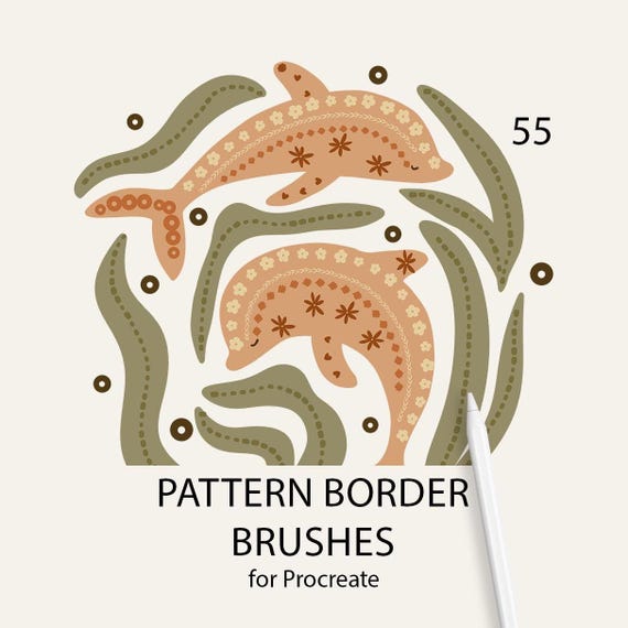 Procreate Pattern Brushes: Floral, Geometric, Butterfly Stamps (Digital Brush Set)
