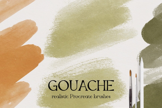 9 Gouache Procreate Brushes, Realistic Gouache Brush, Canvas Procreate  Texture, Gouache Brush Set, Procreate Brushes 
