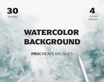 Watercolor Procreate Brushes for Watercolor Backgrounds, iPad Brush Set, Paper Textures, Abstract Background Procreate Stamps