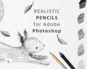 Realistic Graphic Pencil Photoshop Brushes: Canvas Textures, 6H-3B (ABR, PSD Files)