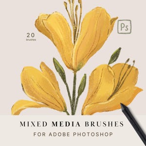 Pinceaux Photoshop pour illustrations de livres pour enfants, ensemble de pinceaux pour texture, pinceaux Photoshop techniques mixtes, kit de pinceaux Adobe Fresco pour art numérique