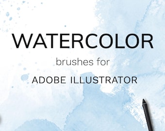 Adobe Illustrator Watercolor Brushes, Vector Digital Brush Set for Backgrounds, Watercolor Textures, Abstract Backgrounds Brush Kit