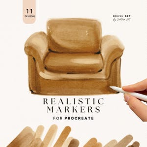 Realistic Marker Brushes for Procreate: Canvas Texture Brush Set (Digital Download)