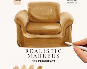 Realistic Marker Brushes for Procreate: Canvas Texture Brush Set (Digital Download)