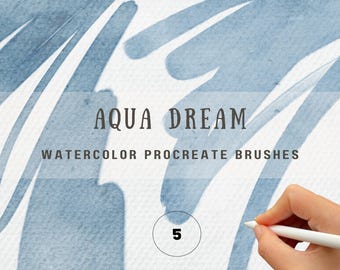 Watercolor Procreate Brushes, Realistic Digital Brush Set, Canvas Paper Texture, iPad Brushes, Watercolor Brush Kit for Digital Painting