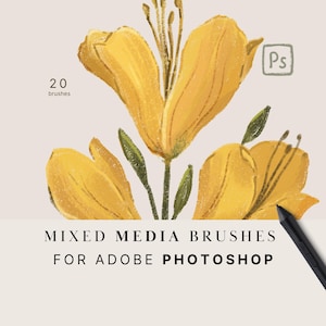 Kit de pinceaux Photoshop pour matériaux mixtes : gouache, craie, pastel, aquarelle (fichier ABR)