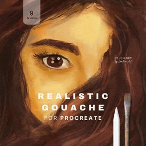 Gouache Procreate Brushes, Realistic Gouache Brush Kit, Canvas Procreate Texture, Gouache Brush Set, Procreate Digital Brushes
