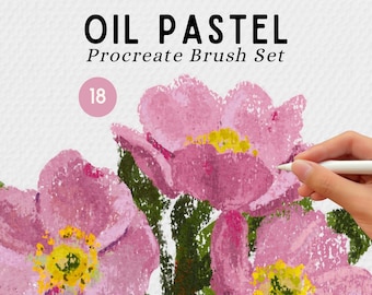 Procreate Oil Pastel Brushes: Paper Texture Effect, Color Pallets (Digital Download)