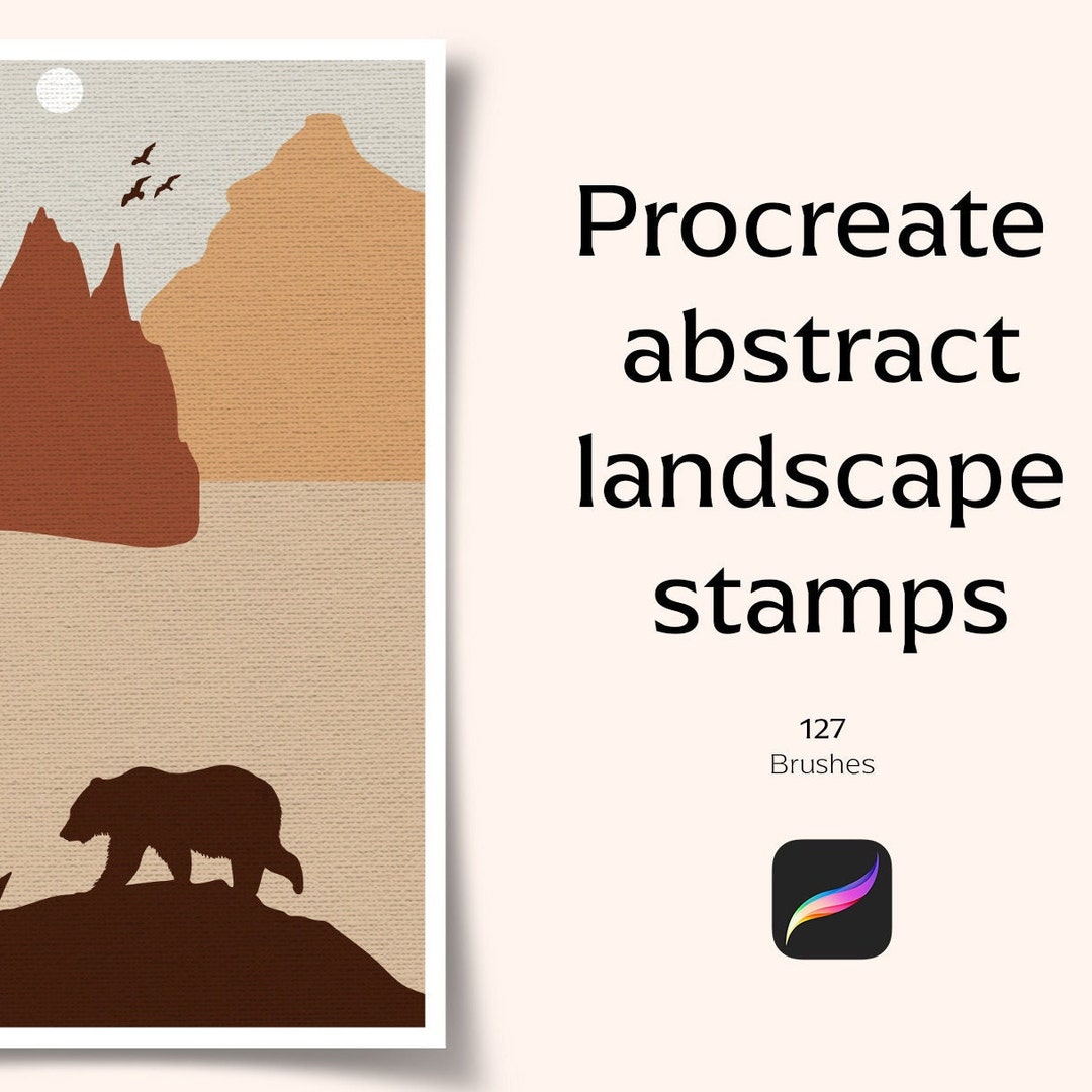 Procreate Stamps Brushes Procreate Abstract Landscape Stamps - Etsy