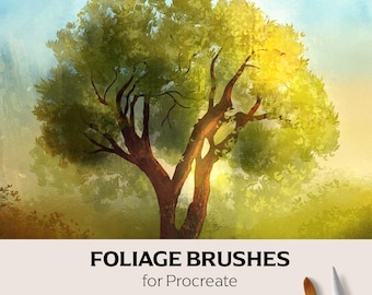Procreate Foliage Brushes: Nature Stamps for Realistic Landscapes (Digital Download)