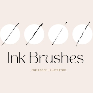 Adobe Illustrator Ink Brushes, Vector Stroke & Splatter Brushes, Illustrator Brushes, Inking Brush Set, Illustrator Brush Strokes