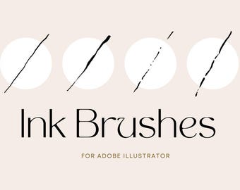 Adobe Illustrator Ink Brushes, Vector Stroke & Splatter Brushes, Illustrator Brushes, Inking Brush Set, Illustrator Brush Strokes
